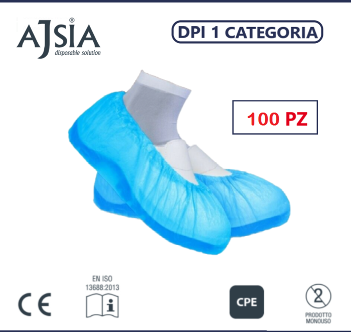 Calzari Copriscarpe Monouso In PVC Con Laccetto Conf. 50 Pz